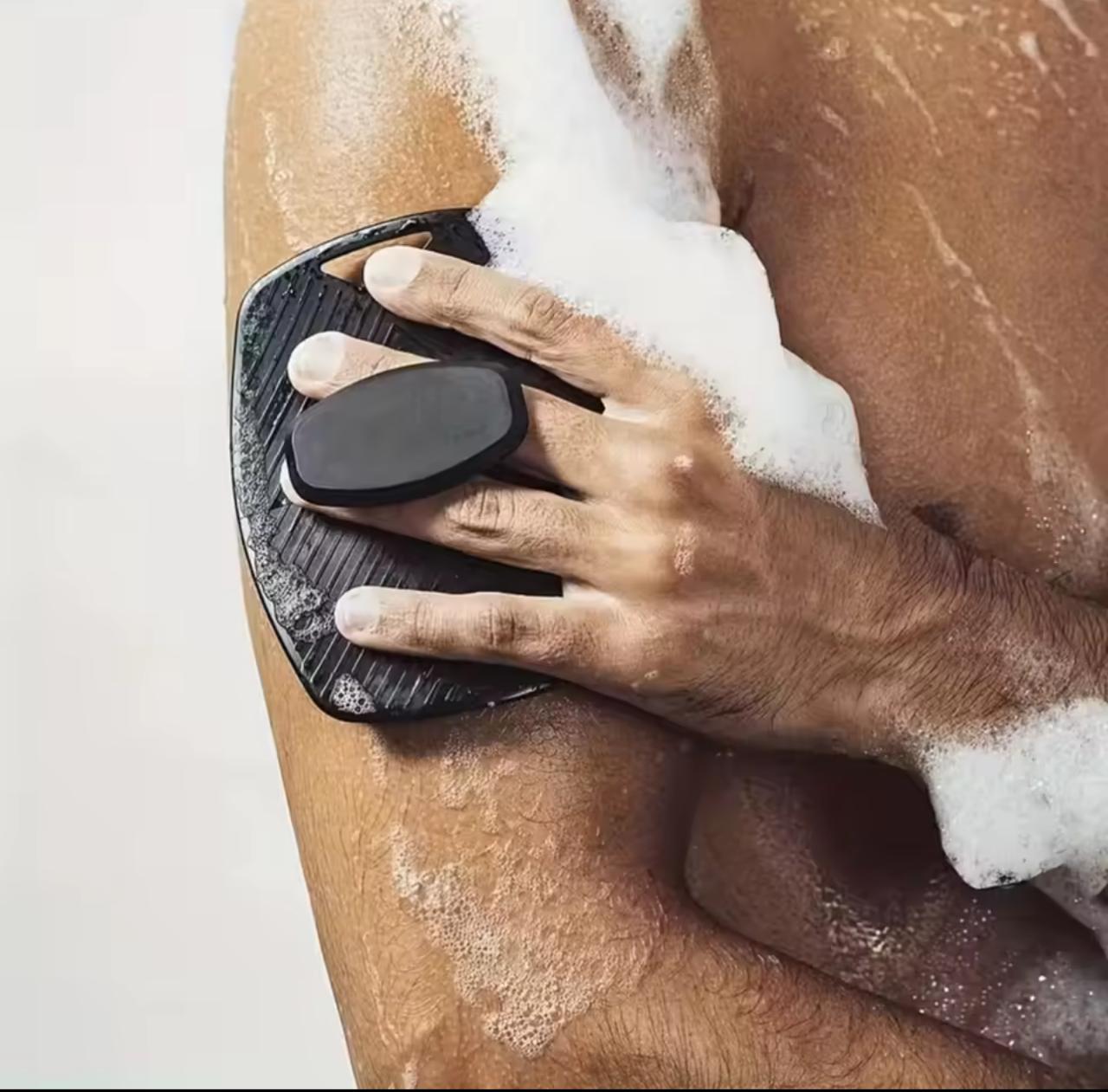 4-in-1 Silicone Body & Hair Brush Set – Back Scrubber, Scalp Massager, Face & Beard Brush