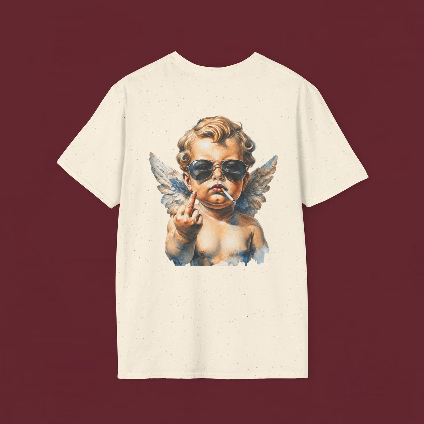 Minimalist Tiny Logo T-Shirt — Neutral Casual Tee with Small Chest Emblem
