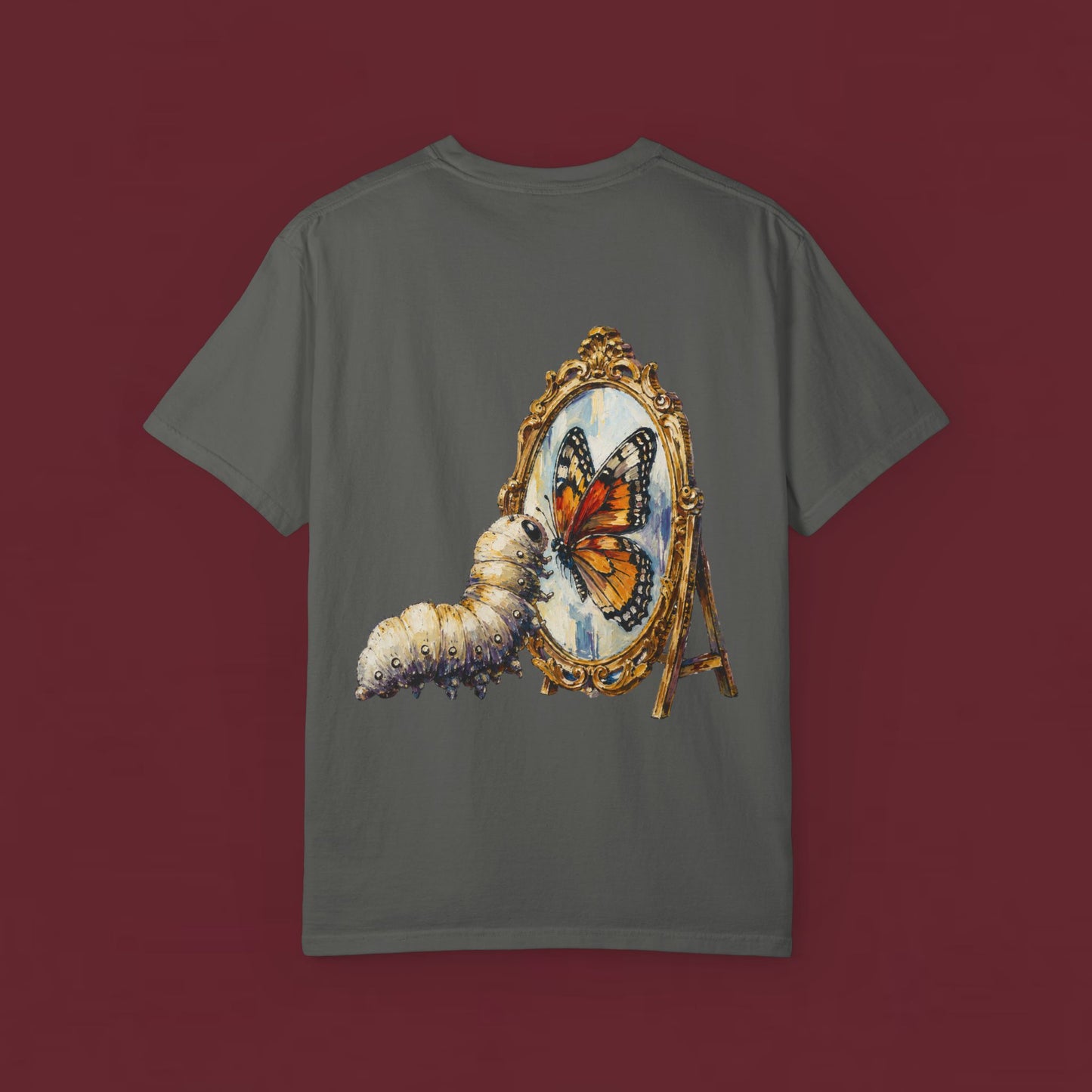 Butterfly Transformation T-Shirt — Caterpillar to Monarch Art Tee
