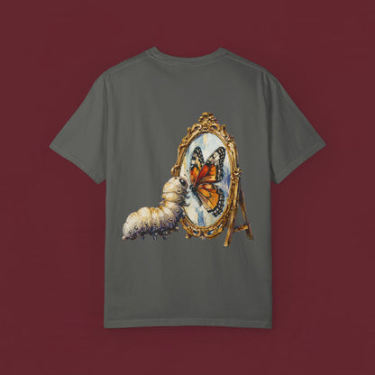 Butterfly Transformation T-Shirt — Caterpillar to Monarch Art Tee
