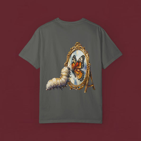 Butterfly Transformation T-Shirt — Caterpillar to Monarch Art Tee