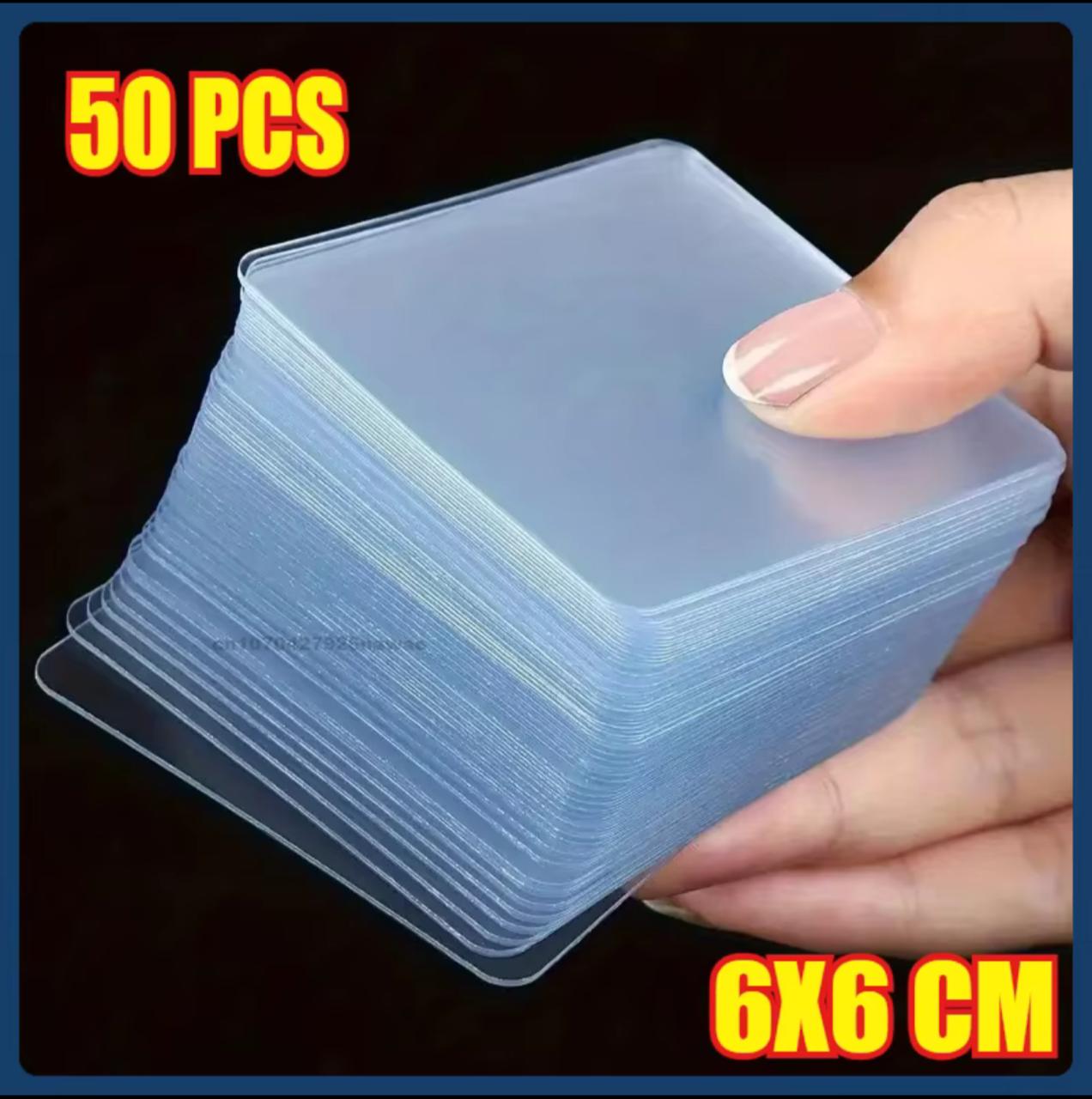 Double-Sided Adhesive Pads – 50pcs | 60×60mm Square | No Drilling | Heavy Duty | No Glue Left | Oil Proof