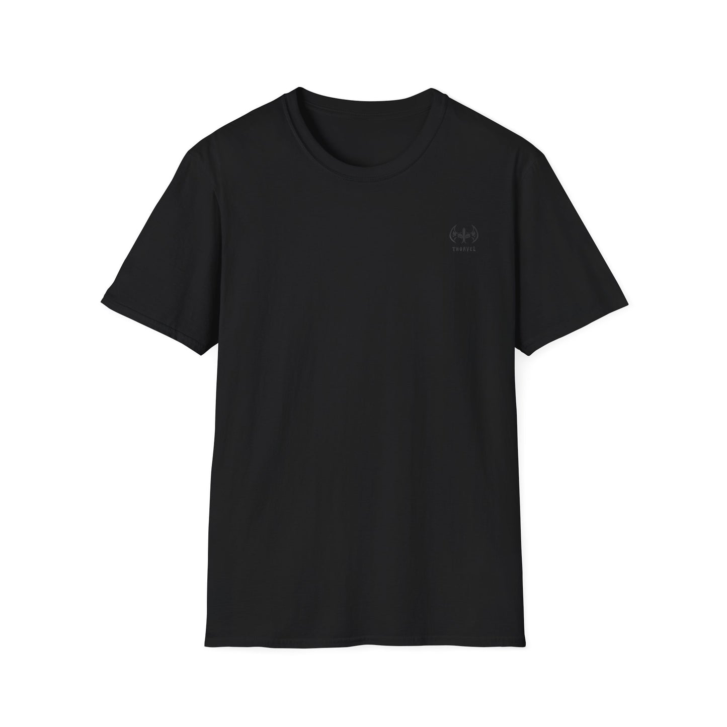 Minimalist Tiny Logo T-Shirt — Neutral Casual Tee with Small Chest Emblem