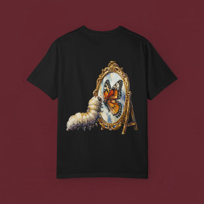 Butterfly Transformation T-Shirt — Caterpillar to Monarch Art Tee