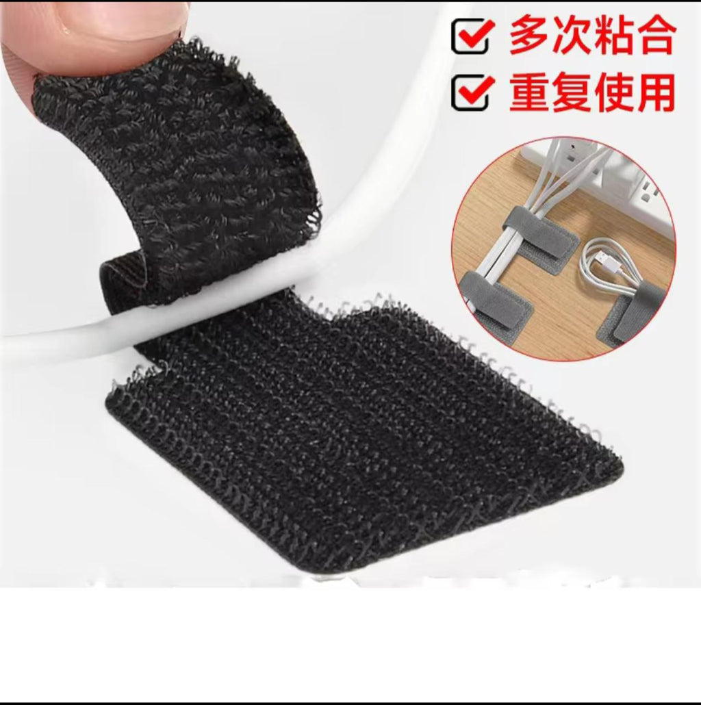 Self-Adhesive Cable Clips Wire Organiser Straps – 10pcs | 3M Adhesive | 28×90mm | White, Gray & Black