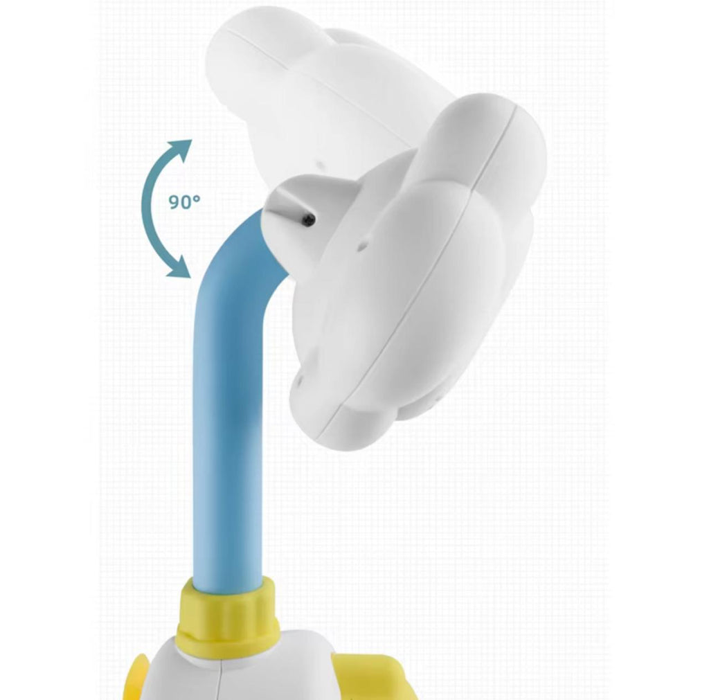 Rainbow Cloud Baby Bath Shower Toy – 90° Rotating Spray Head, Suction Cup Base & Sun Pump | Kids Bath Playset