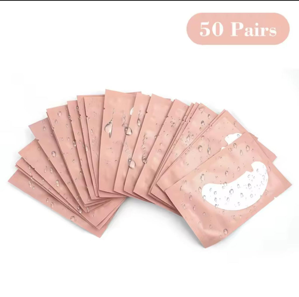 Hydrogel Eye Patches for Eyelash Extensions – 50 Pairs | 3-Layer Under Eye Pads | Lint-Free | 5 Colors
