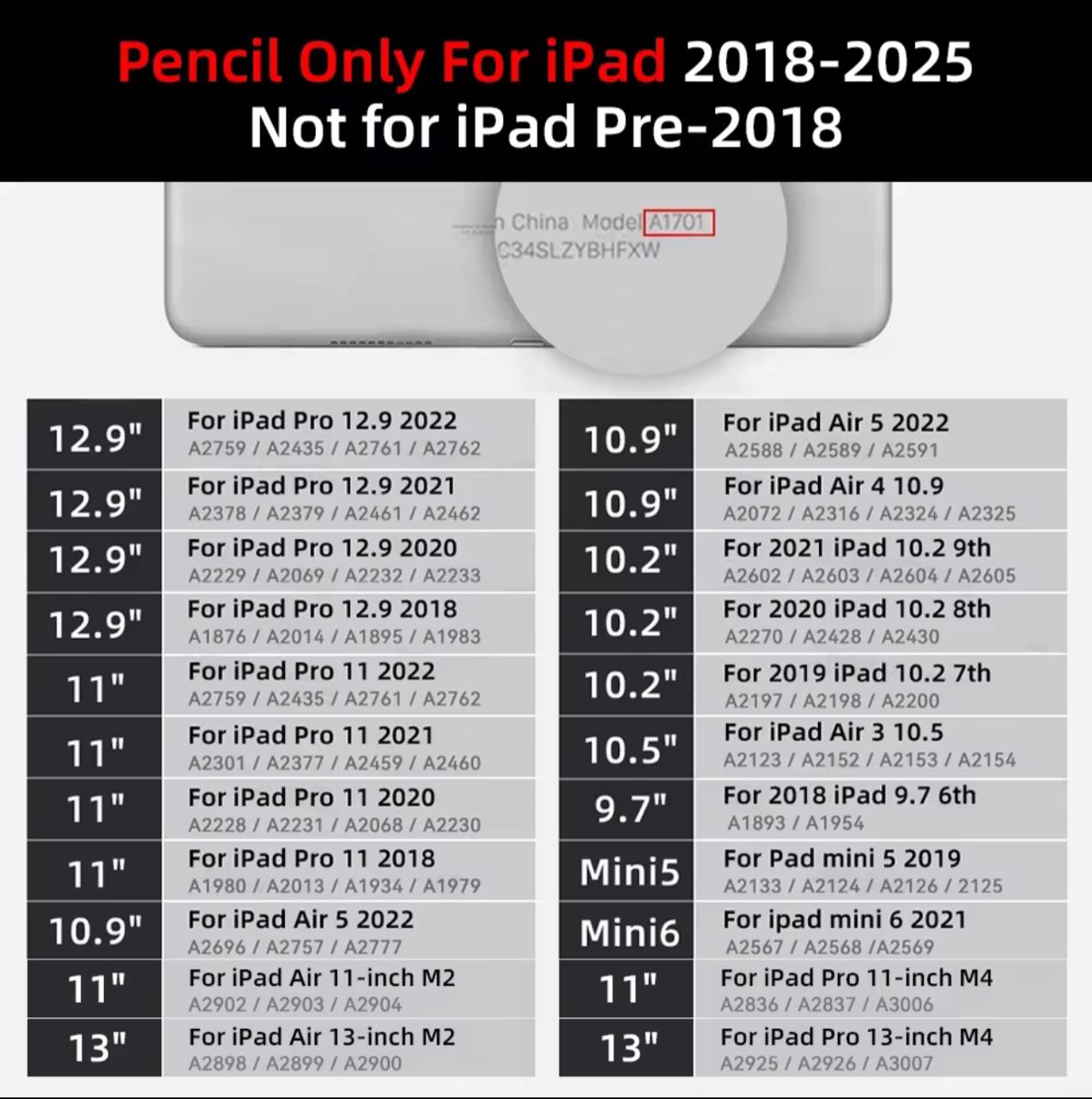 iPad Stylus Pencil – USB-C Charging | Compatible with iPad 2018–2025