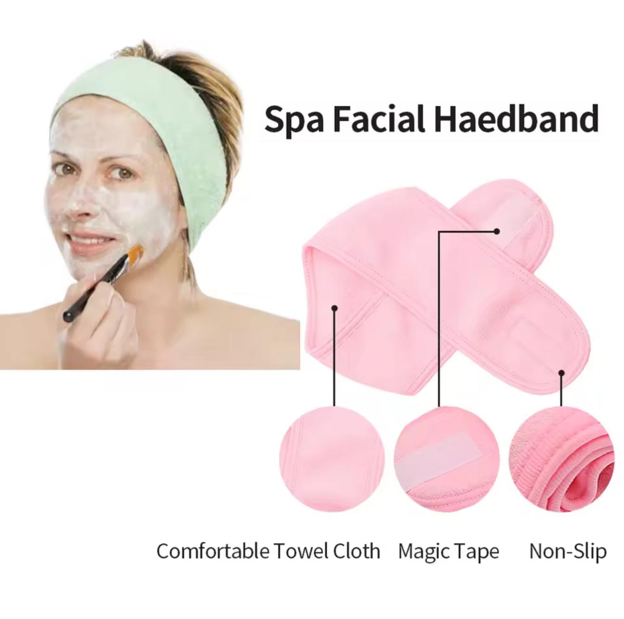 Adjustable Makeup Headband – Soft Spa Hair Band with Velcro
