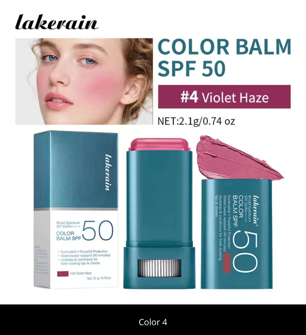 Lakerain Color Balm SPF 50 – 2-in-1 Sunscreen Blush Stick | Broad Spectrum PA++++ | Water-Resistant 40 Min | 6 Shades