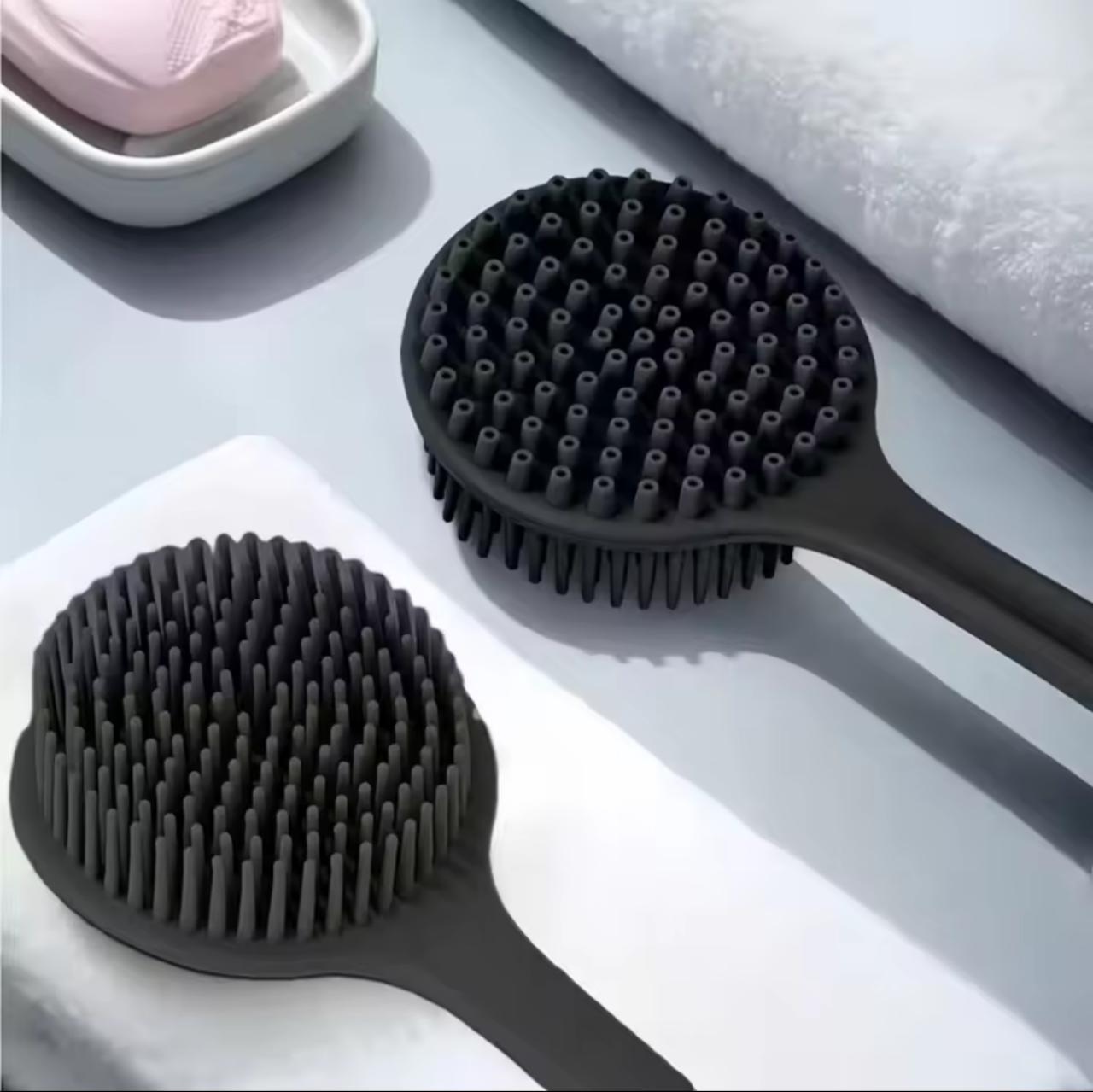 4-in-1 Silicone Body & Hair Brush Set – Back Scrubber, Scalp Massager, Face & Beard Brush