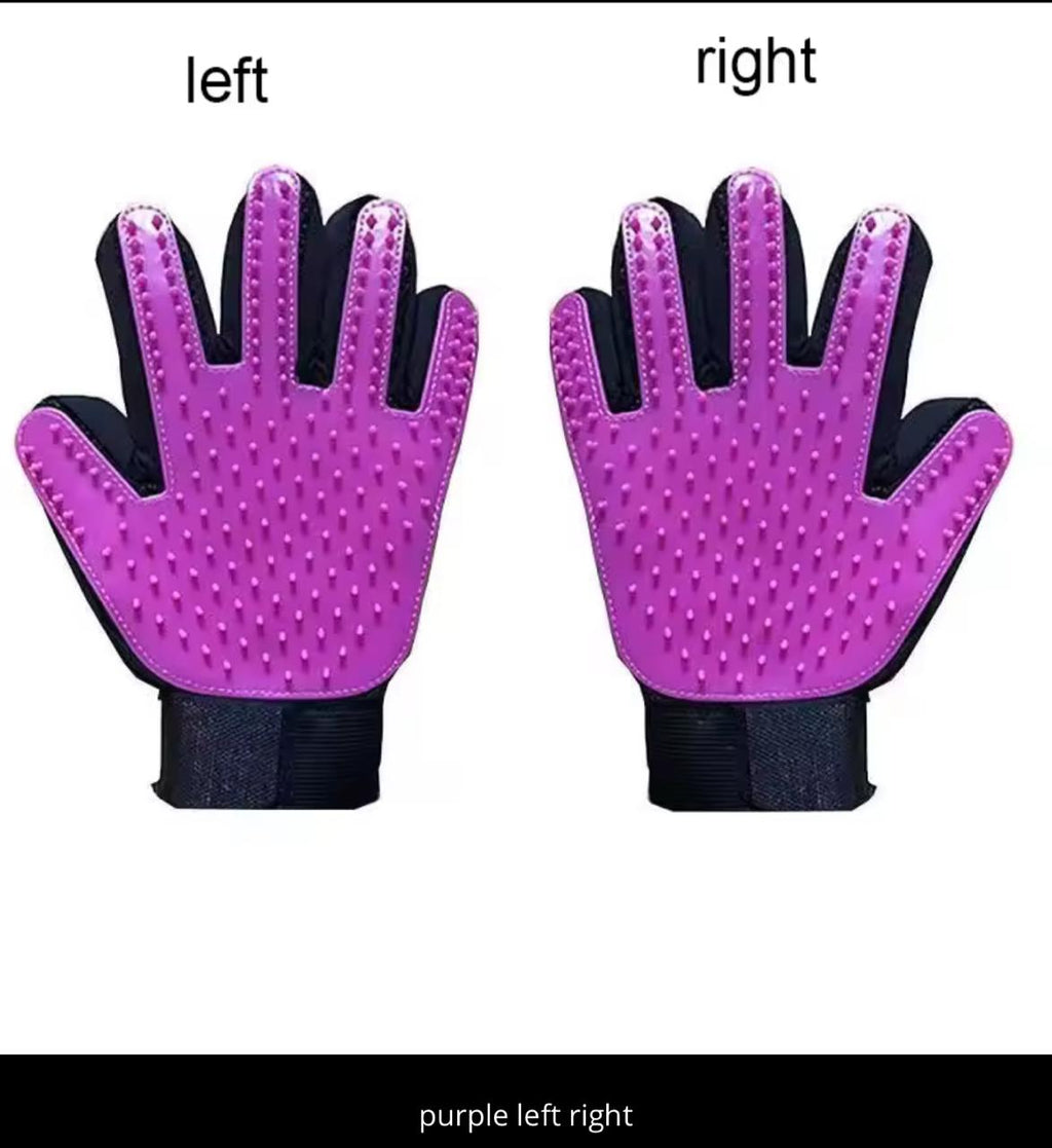 Multipurpose Pet Grooming Gloves – Grooming, De-shedding, Bathing & Massaging | Blue, Green, Red, Pink, Purple