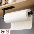 Self-Adhesive Paper Towel & Toilet Roll Holder – No Drilling | Waterproof & Rustproof | Black & White