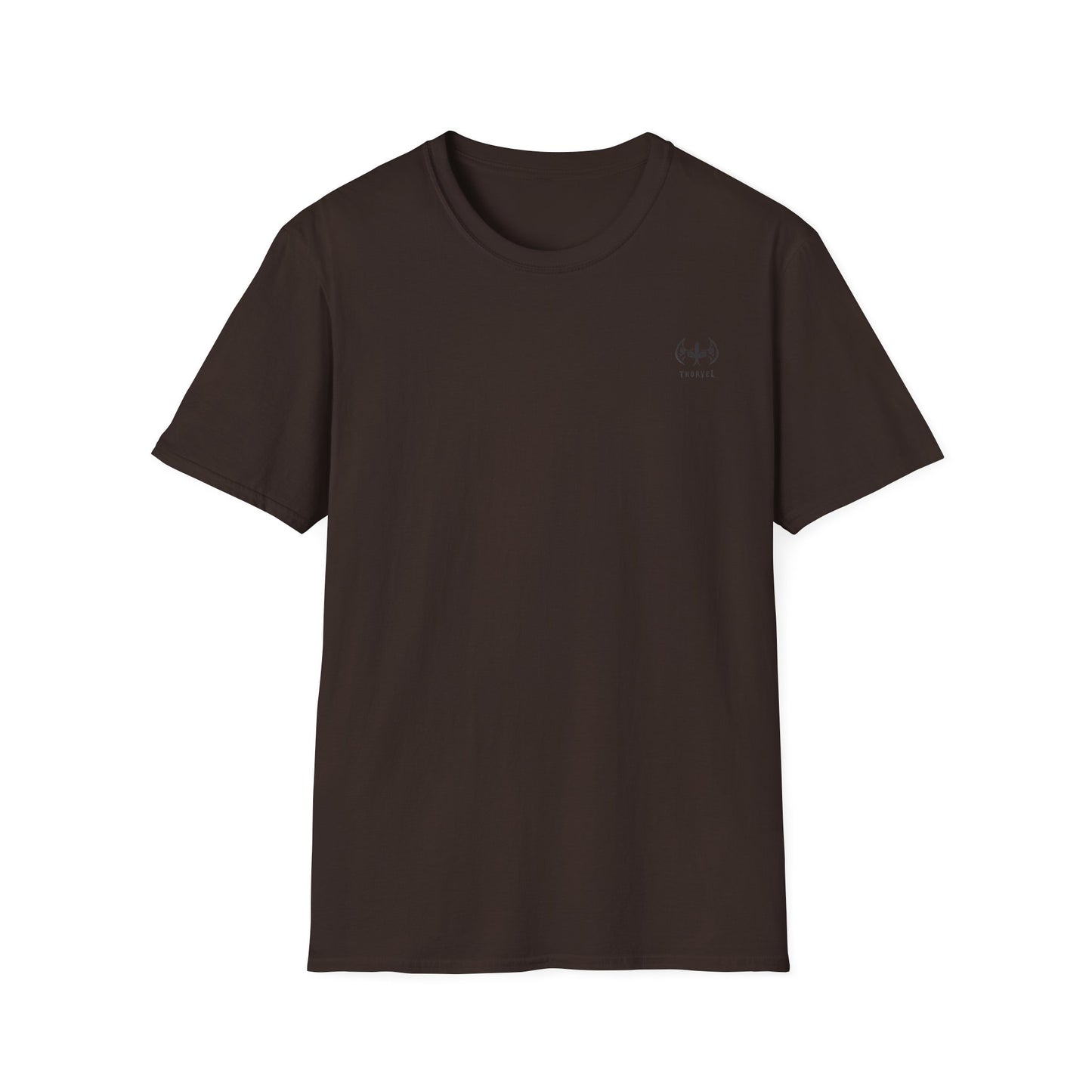 Minimalist Tiny Logo T-Shirt — Neutral Casual Tee with Small Chest Emblem