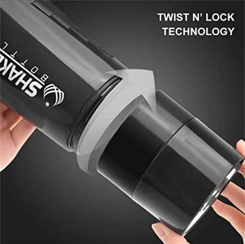 Spider Shaker Bottle with Storage Containers – 500ml BPA-Free Protein Shaker with Twist N' Lock Compartments