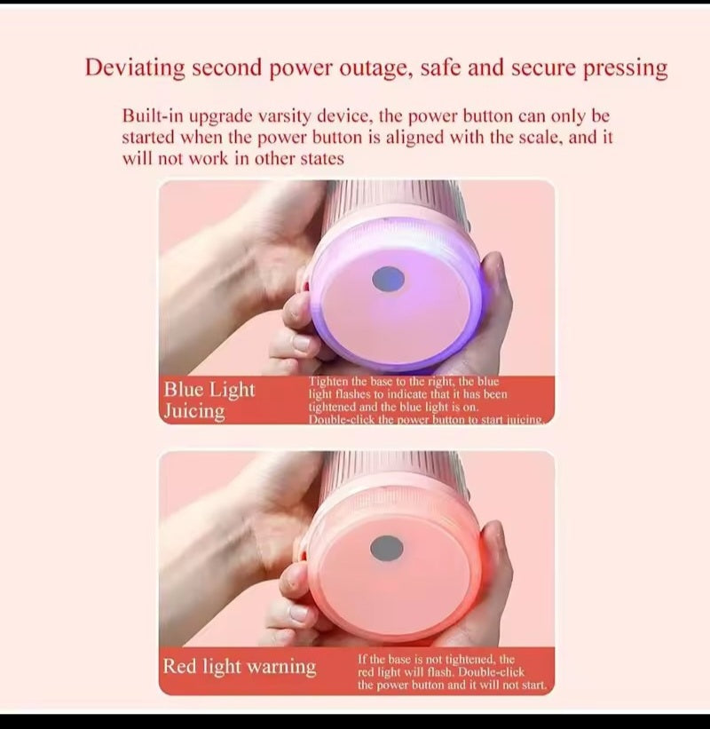 Portable USB Rechargeable Mini Blender Bottle (6-Blade Smoothie Maker)