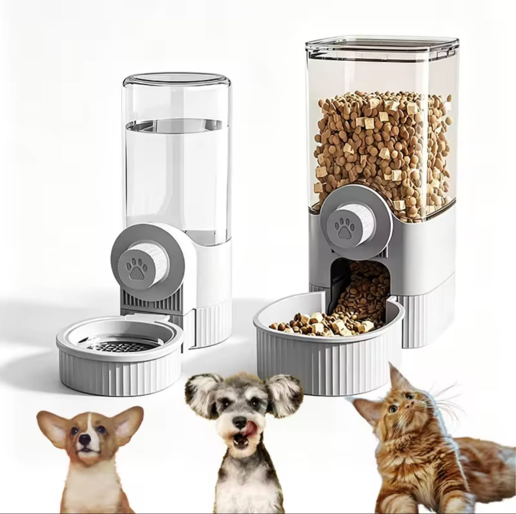 Automatic Pet Feeder & Water Dispenser – Wall-Mounted or Freestanding