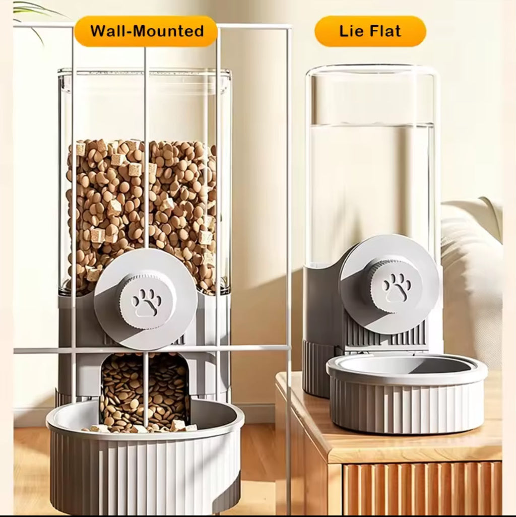 Automatic Pet Feeder & Water Dispenser – Wall-Mounted or Freestanding