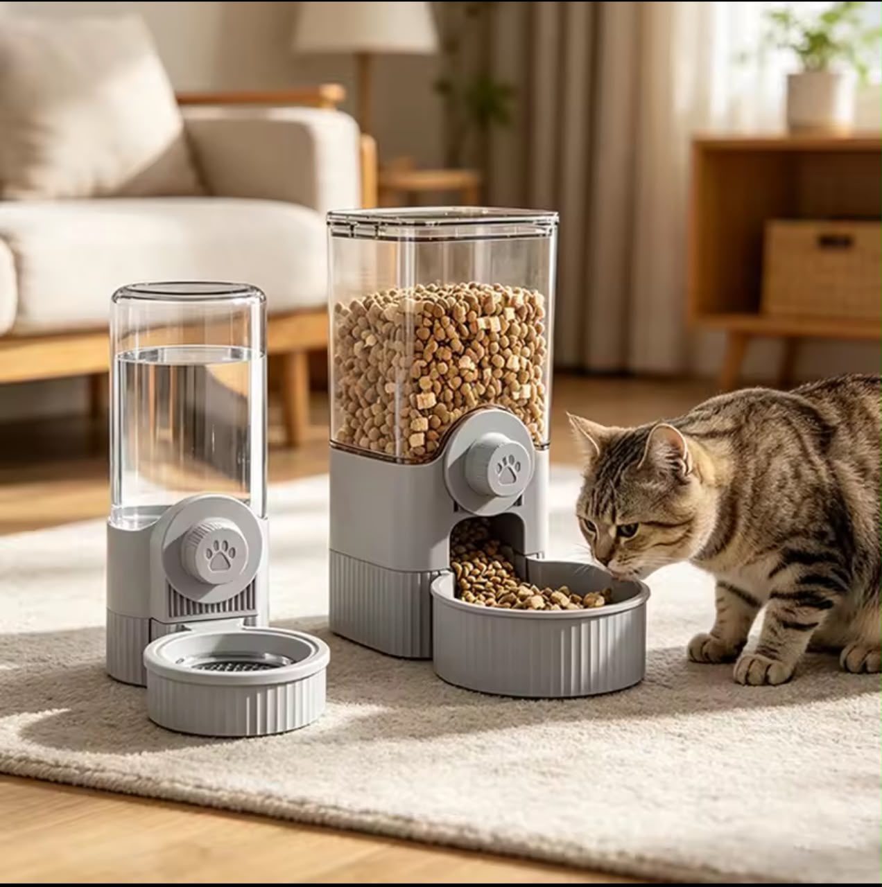Automatic Pet Feeder & Water Dispenser – Wall-Mounted or Freestanding