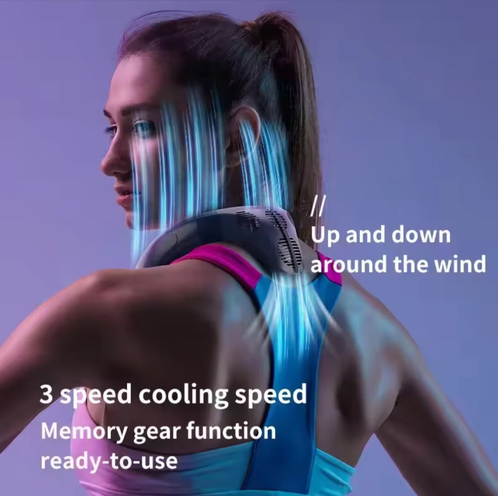 Portable Neck Fan – Semiconductor Cooling, 3-Speed, Hands-Free Wearable Air Conditioner