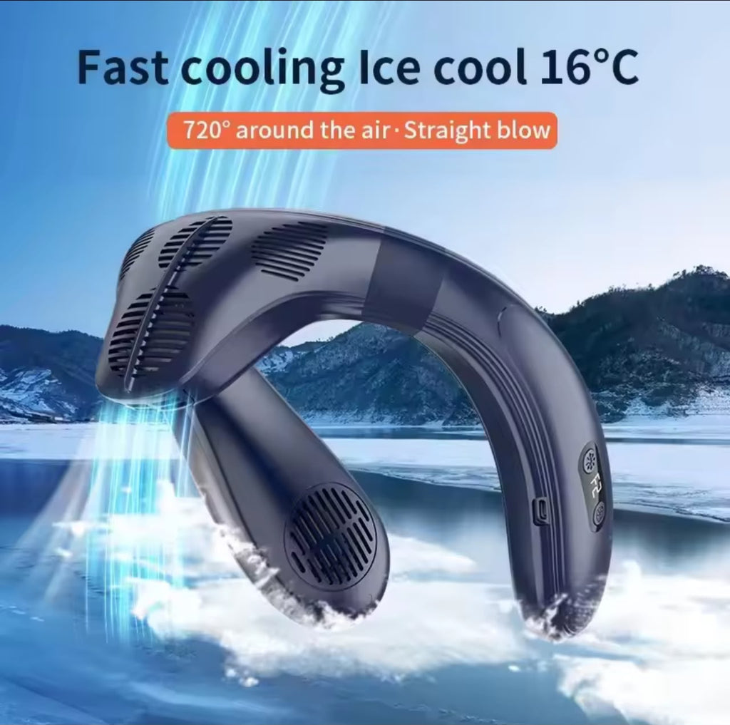 Portable Neck Fan – Semiconductor Cooling, 3-Speed, Hands-Free Wearable Air Conditioner
