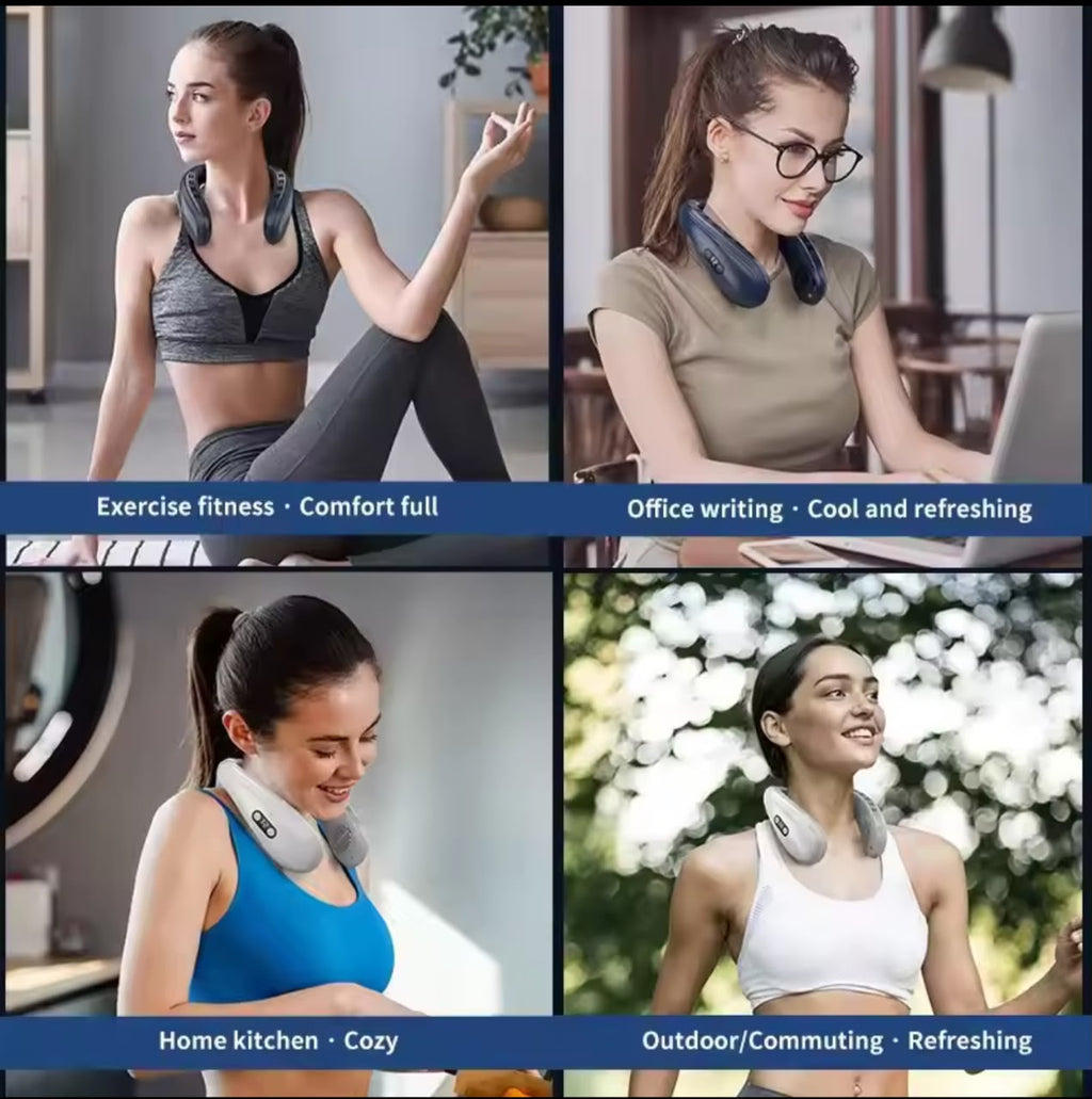 Portable Neck Fan – Semiconductor Cooling, 3-Speed, Hands-Free Wearable Air Conditioner