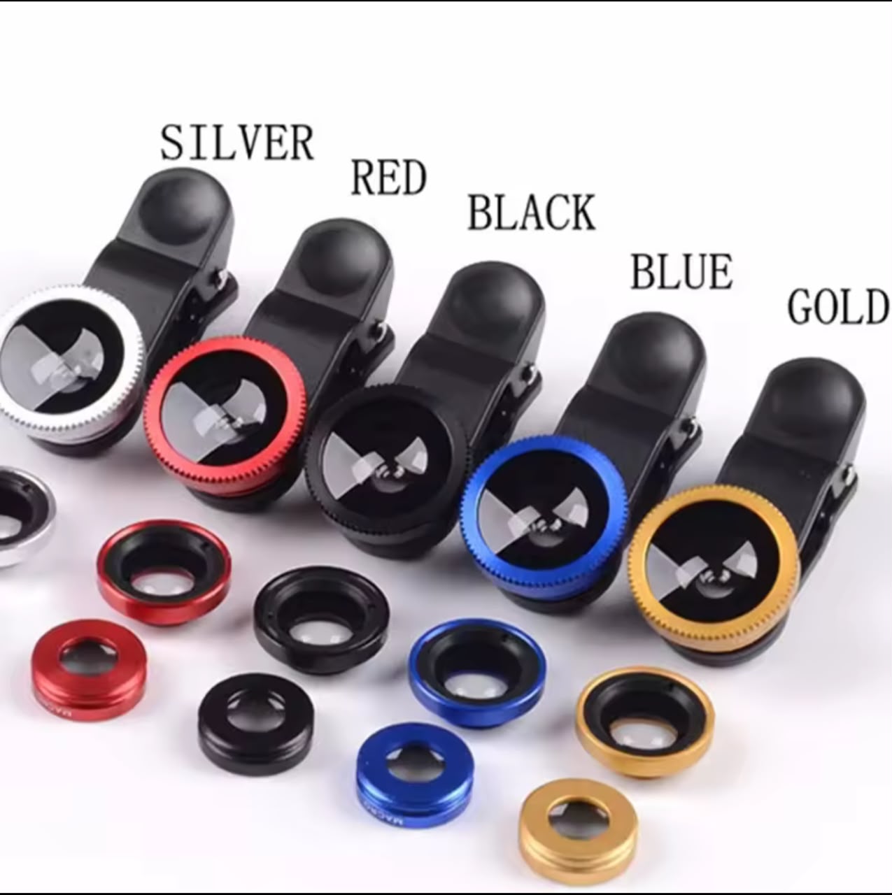 3-in-1 Phone Camera Lens Kit – Fisheye 180° + 0.67X Wide Angle + Macro Clip-On