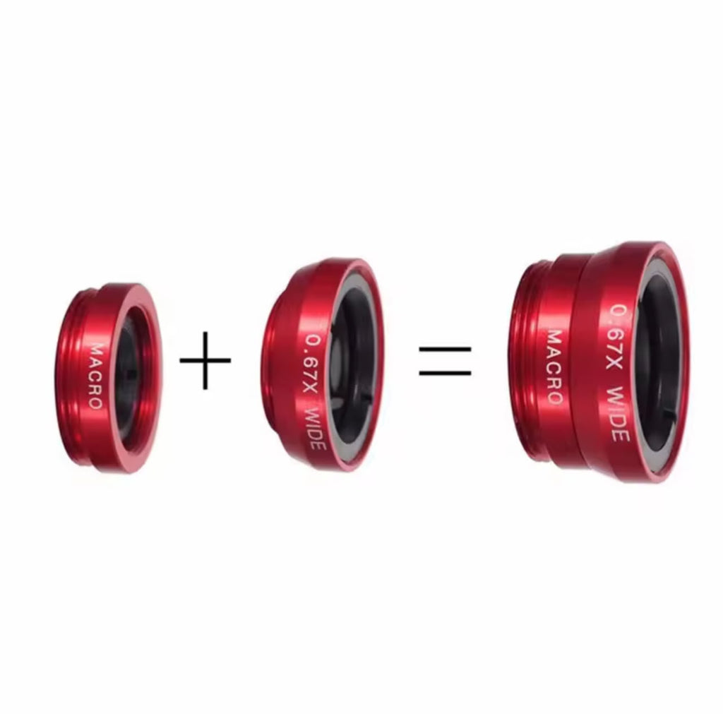 3-in-1 Phone Camera Lens Kit – Fisheye 180° + 0.67X Wide Angle + Macro Clip-On