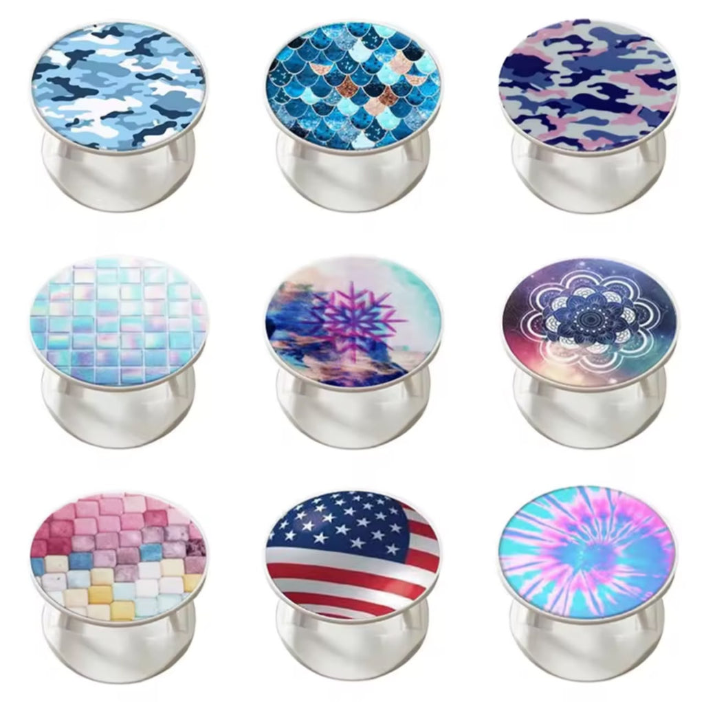 Phone Grip Pop Socket – Expandable Stand & Holder, Designer Patterns (1pc / 2pcs / 3pcs)