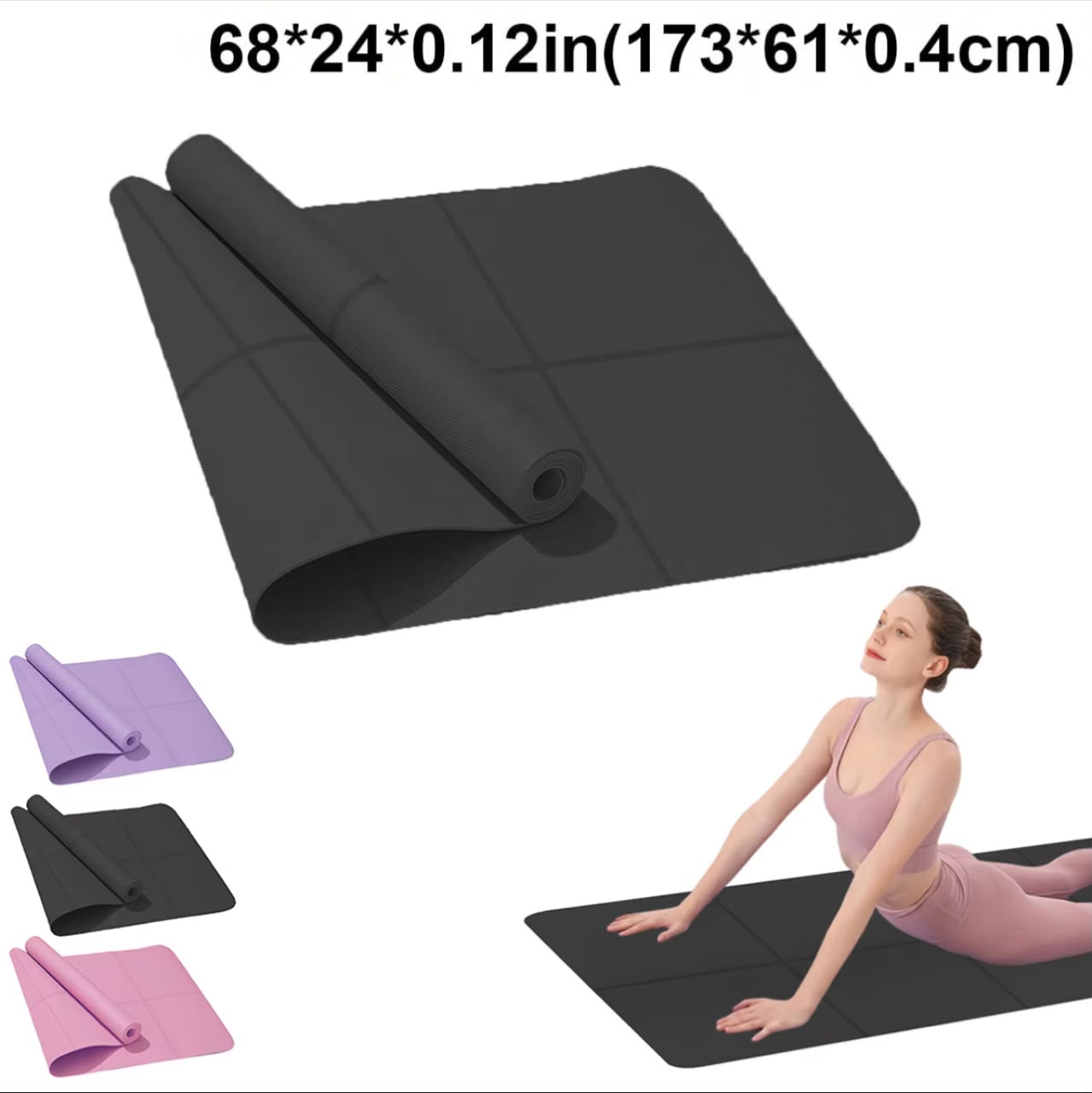 EVA Yoga Mat – Waterproof & Sweatproof, Non-Slip Exercise Mat for Yoga, Pilates & Fitness (4 Colors)