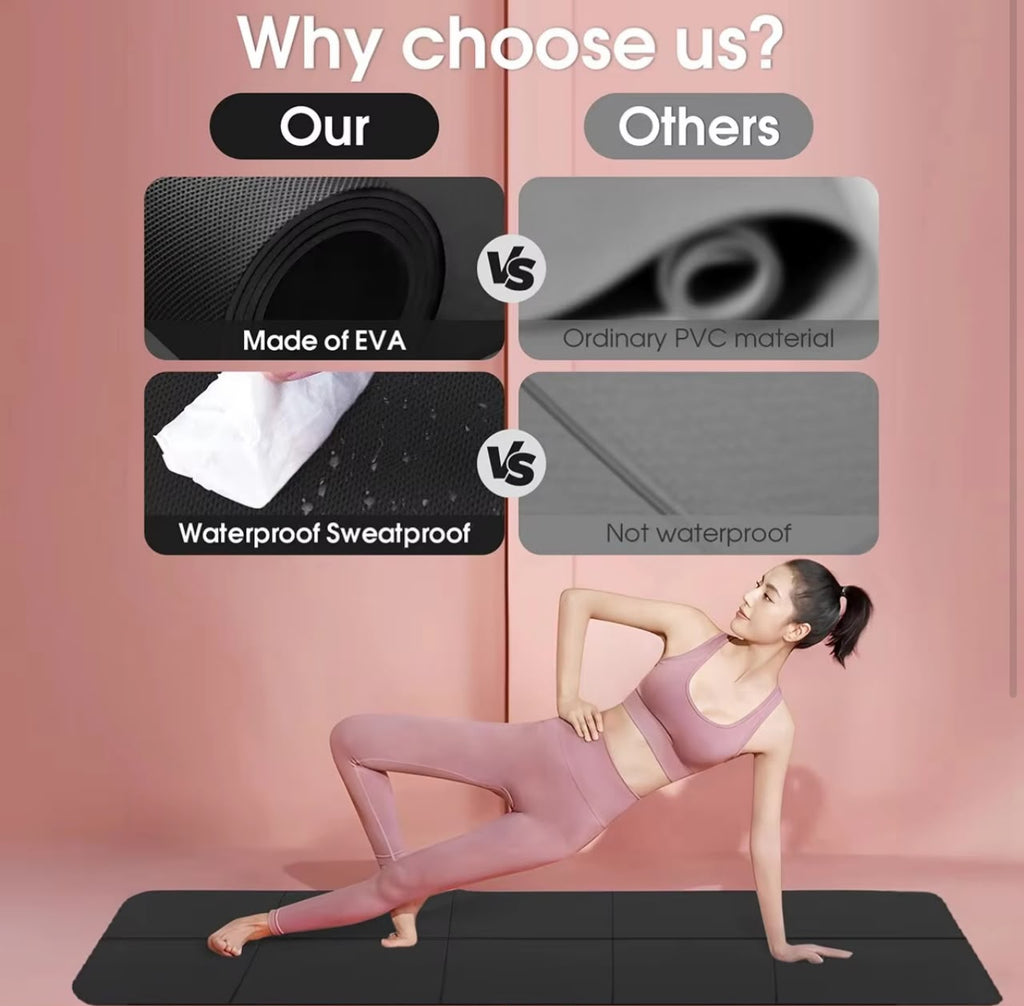 EVA Yoga Mat – Waterproof & Sweatproof, Non-Slip Exercise Mat for Yoga, Pilates & Fitness (4 Colors)