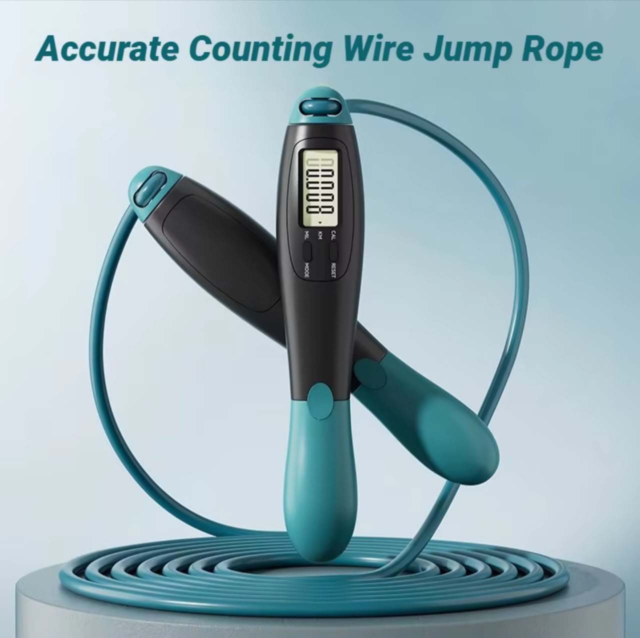 Digital Counting Jump Rope – LCD Counter, Calorie & KM Tracker, 360° Anti-Winding, Adjustable 2.8M (3 Colors)
