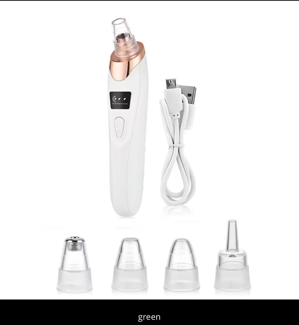 Electric Blackhead Remover Vacuum – 5 Suction Heads, USB Rechargeable, 3 Suction Levels, Pore Cleanser (2 Options)