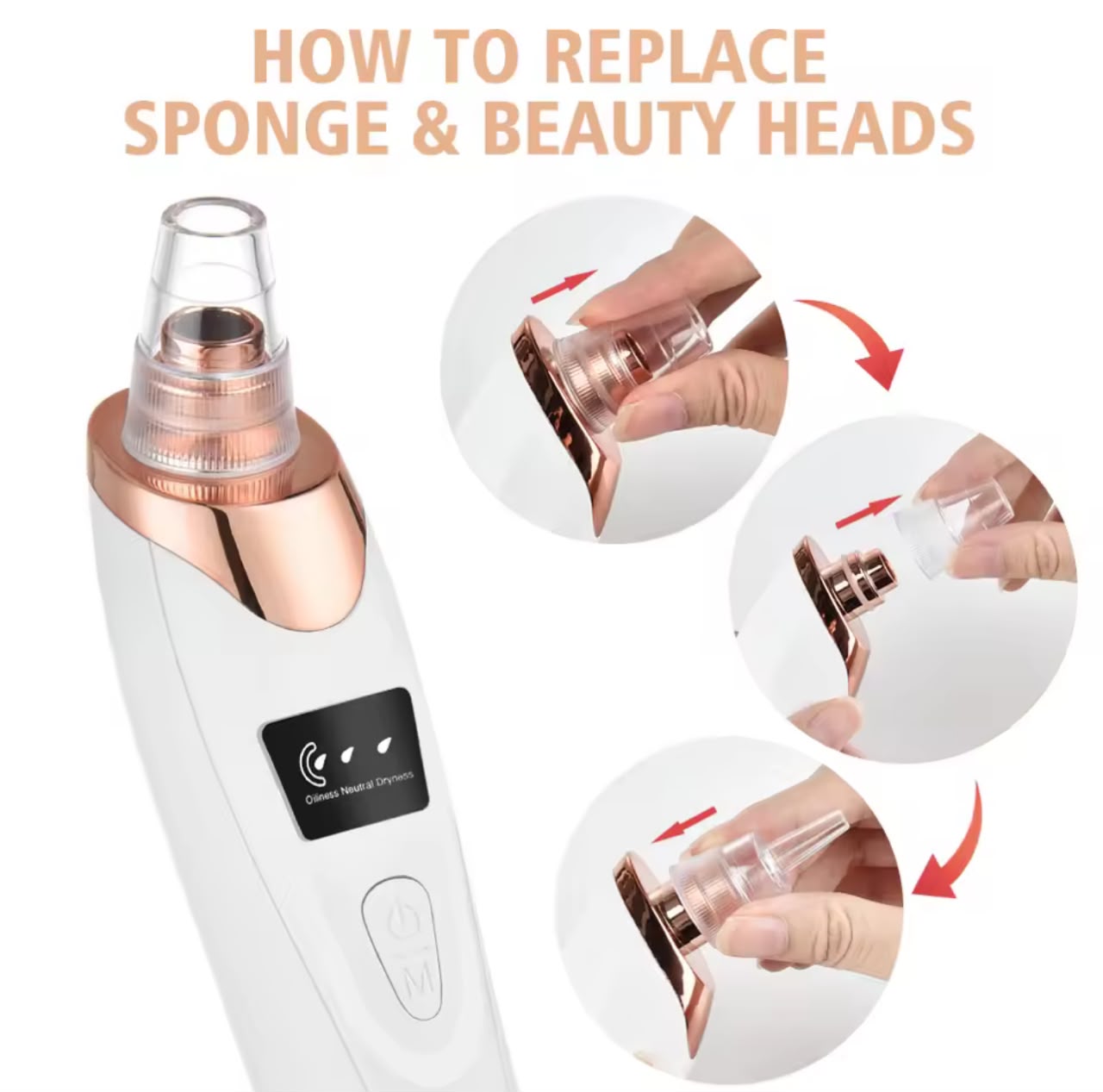 Electric Blackhead Remover Vacuum – 5 Suction Heads, USB Rechargeable, 3 Suction Levels, Pore Cleanser (2 Options)
