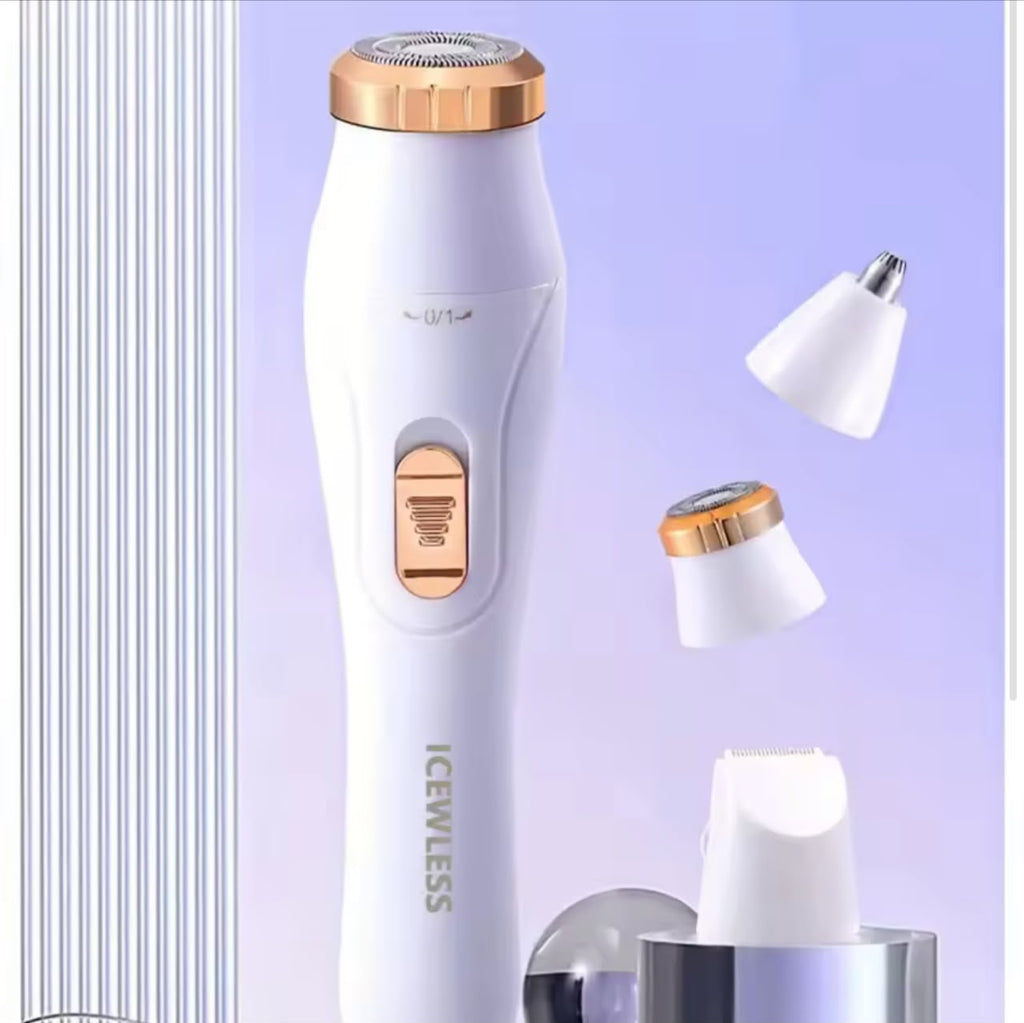 ICEWLESS 3-in-1 Electric Lady Shaver – Body Hair Trimmer, Nose Hair & Bikini Trimmer, USB Rechargeable, Painless