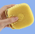 Silicone Pet Bath Brush with Shampoo Dispenser – Soft Massage Grooming Brush for Dogs & Cats (3 Colors)