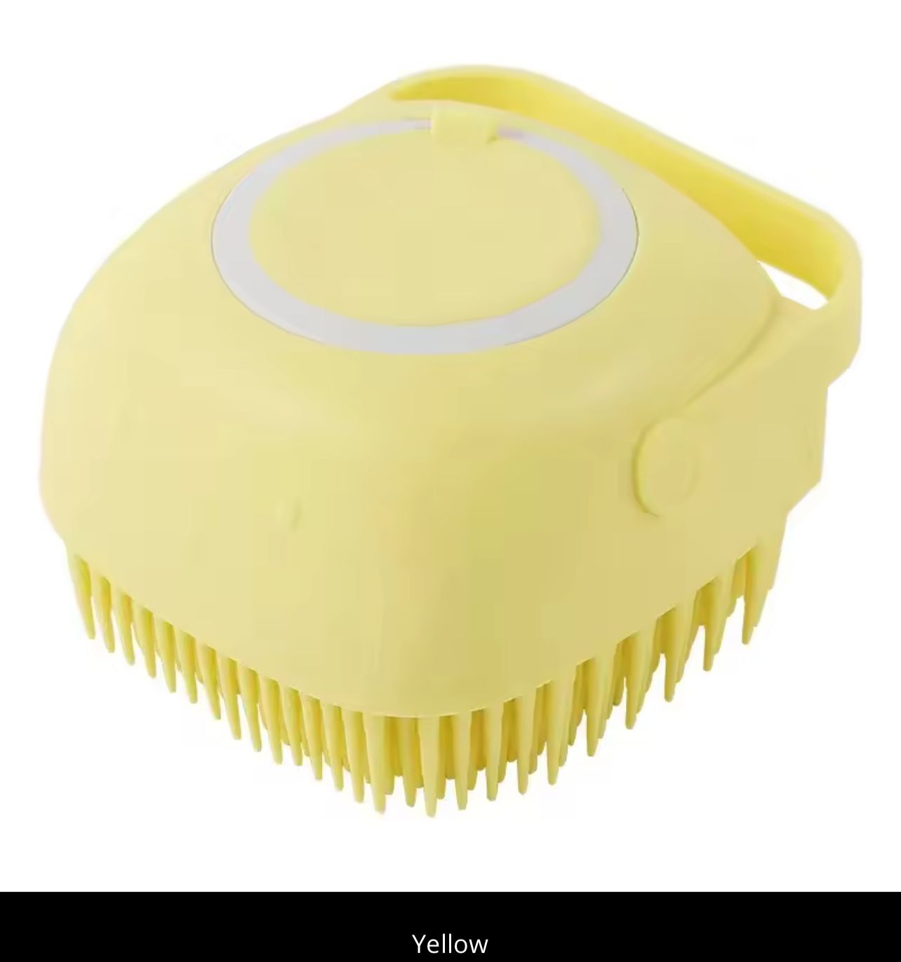Silicone Pet Bath Brush with Shampoo Dispenser – Soft Massage Grooming Brush for Dogs & Cats (3 Colors)