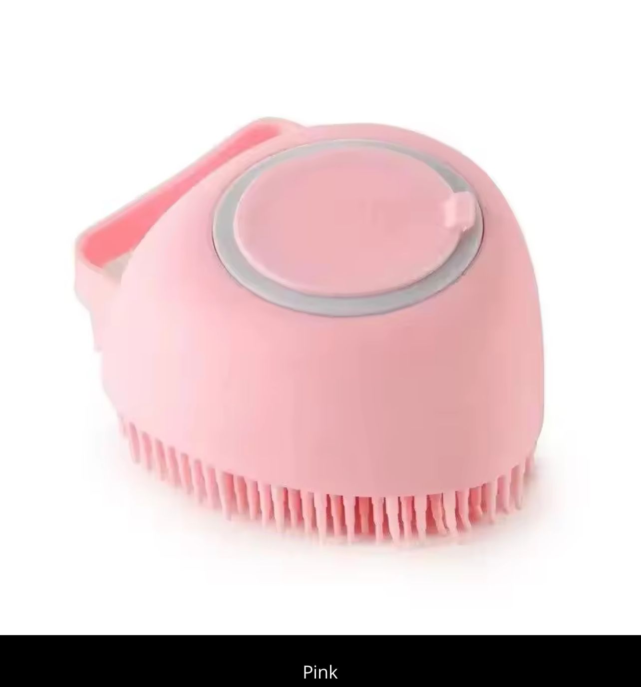Silicone Pet Bath Brush with Shampoo Dispenser – Soft Massage Grooming Brush for Dogs & Cats (3 Colors)
