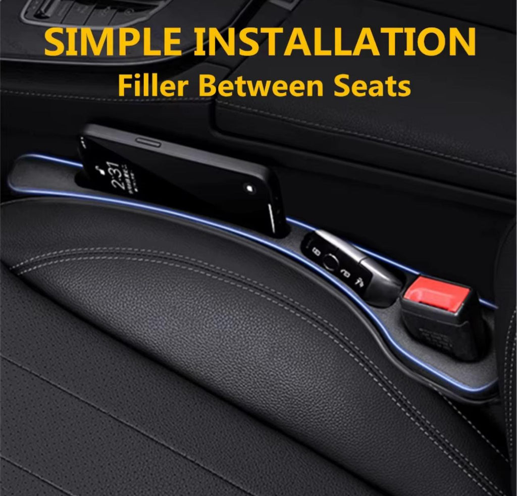 Car Seat Gap Filler – 2 PCS Universal Seat Crevice Filler, Flexible & Durable (Black / Red)