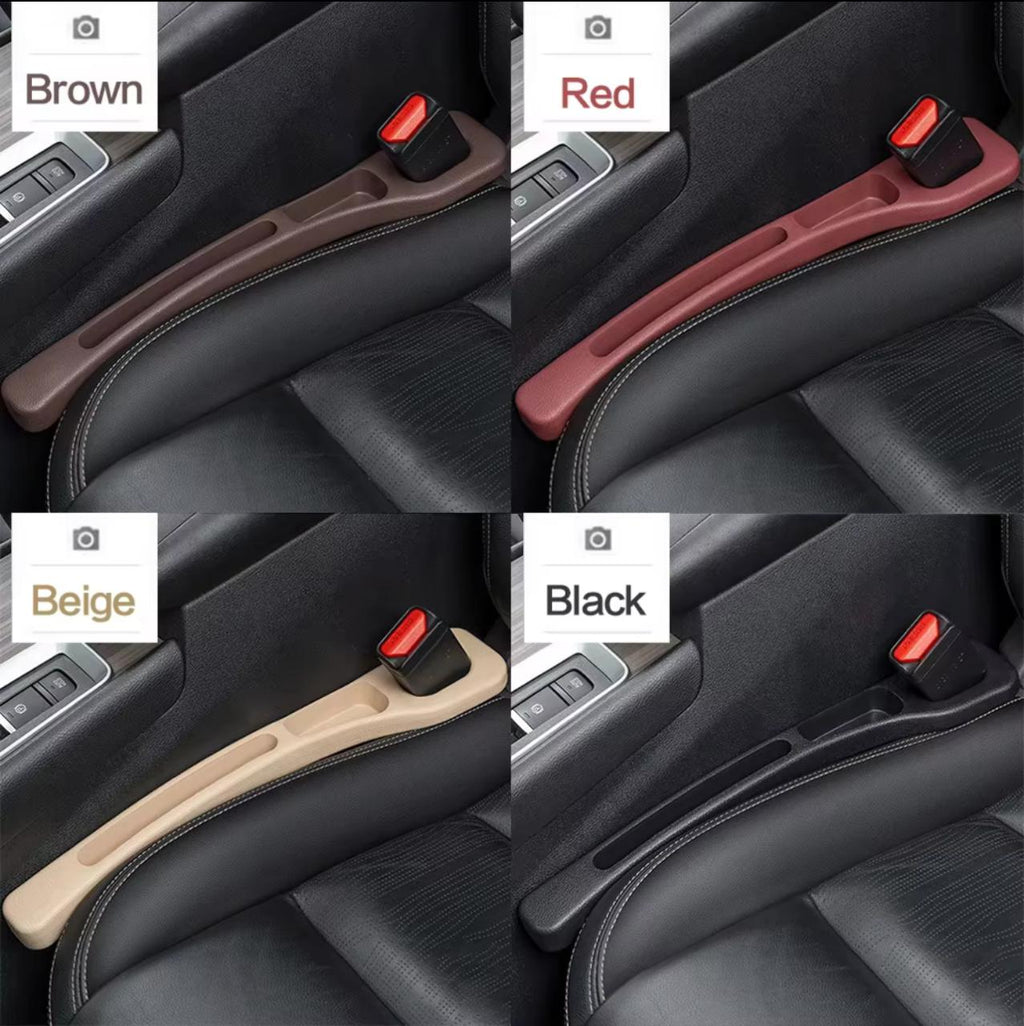 Car Seat Gap Filler – 2 PCS Universal Seat Crevice Filler, Flexible & Durable (Black / Red)