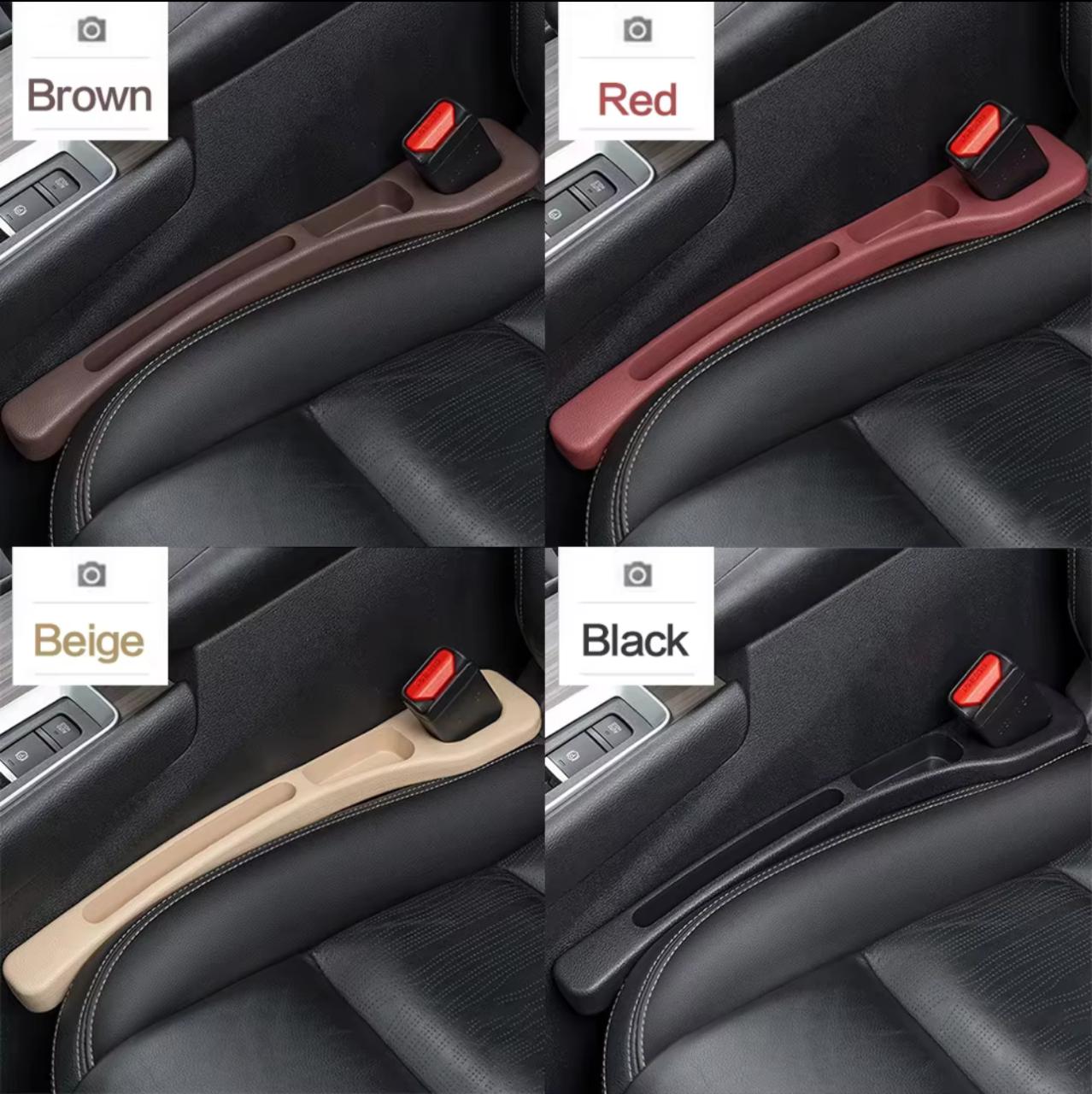 Car Seat Gap Filler – 2 PCS Universal Seat Crevice Filler, Flexible & Durable (Black / Red)