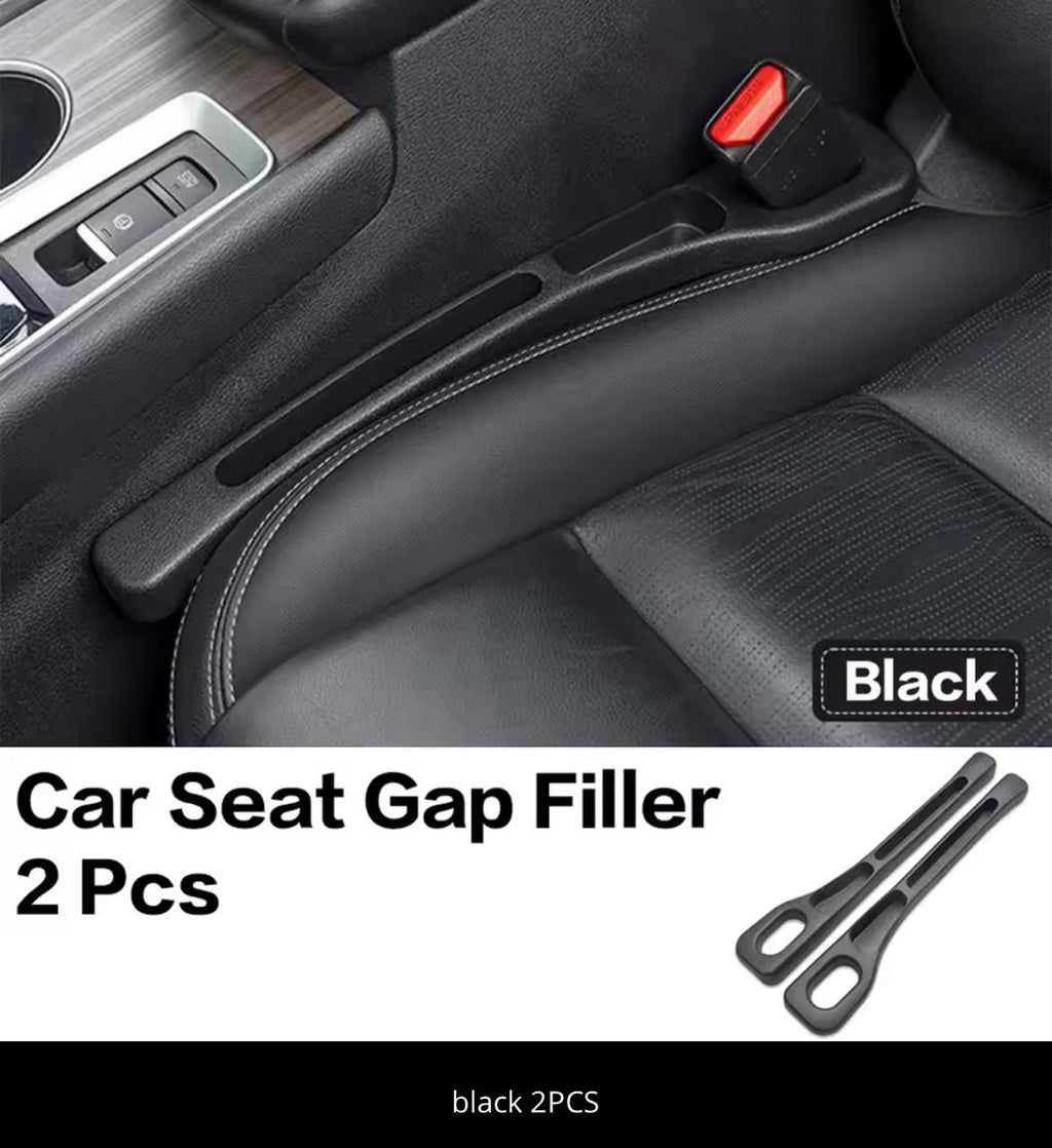 Car Seat Gap Filler – 2 PCS Universal Seat Crevice Filler, Flexible & Durable (Black / Red)