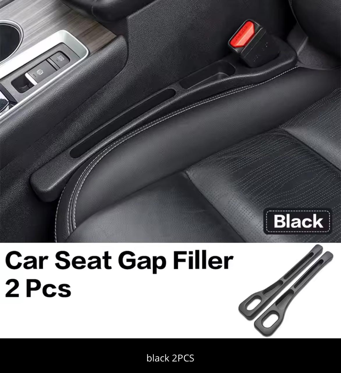 Car Seat Gap Filler – 2 PCS Universal Seat Crevice Filler, Flexible & Durable (Black / Red)