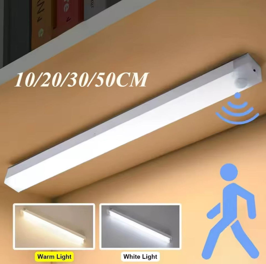 LED Motion Sensor Light Bar – PIR Wireless USB Rechargeable, Magnetic Mount, Warm & Cool White (10/20/30/50cm)