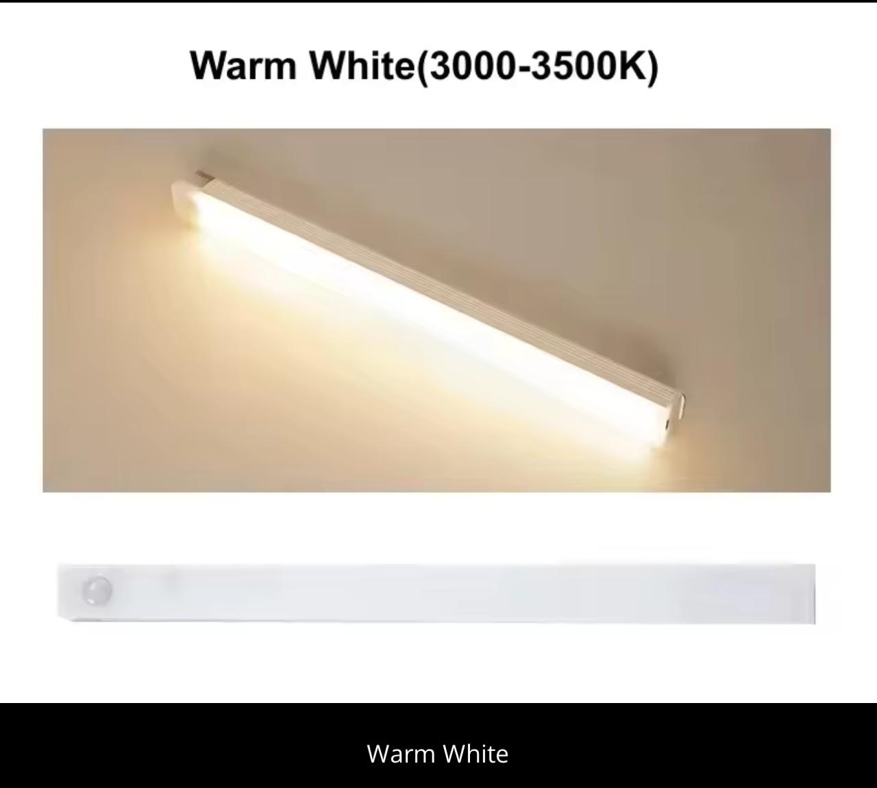 LED Motion Sensor Light Bar – PIR Wireless USB Rechargeable, Magnetic Mount, Warm & Cool White (10/20/30/50cm)