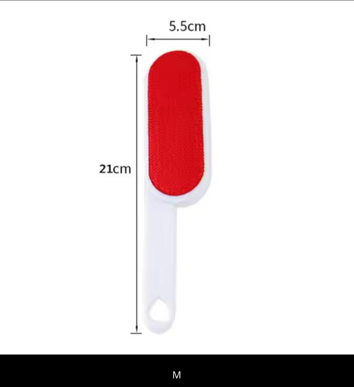Static Lint Brush – Reusable Clothes & Sofa Dust Remover, Red Microfiber Pad, No Batteries Needed (21cm)