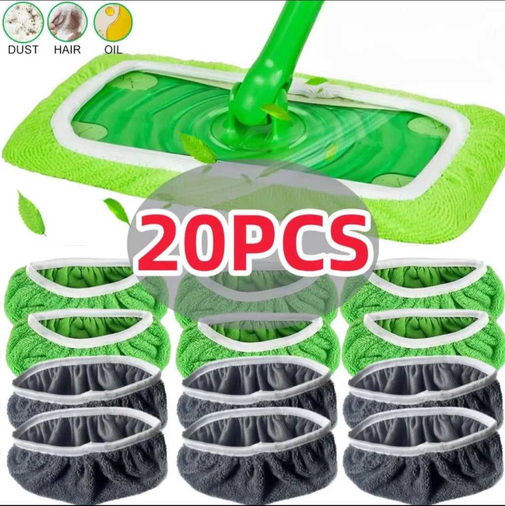 Reusable Microfiber Mop Pads – Swiffer Sweeper Compatible, Washable Floor Cleaning Pads, 3-Pack Green (10×4.5in)