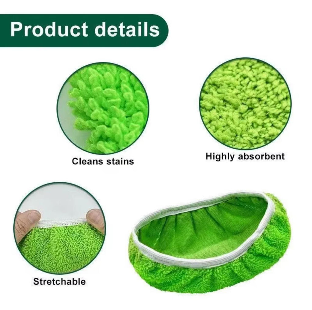 Reusable Microfiber Mop Pads – Swiffer Sweeper Compatible, Washable Floor Cleaning Pads, 3-Pack Green (10×4.5in)