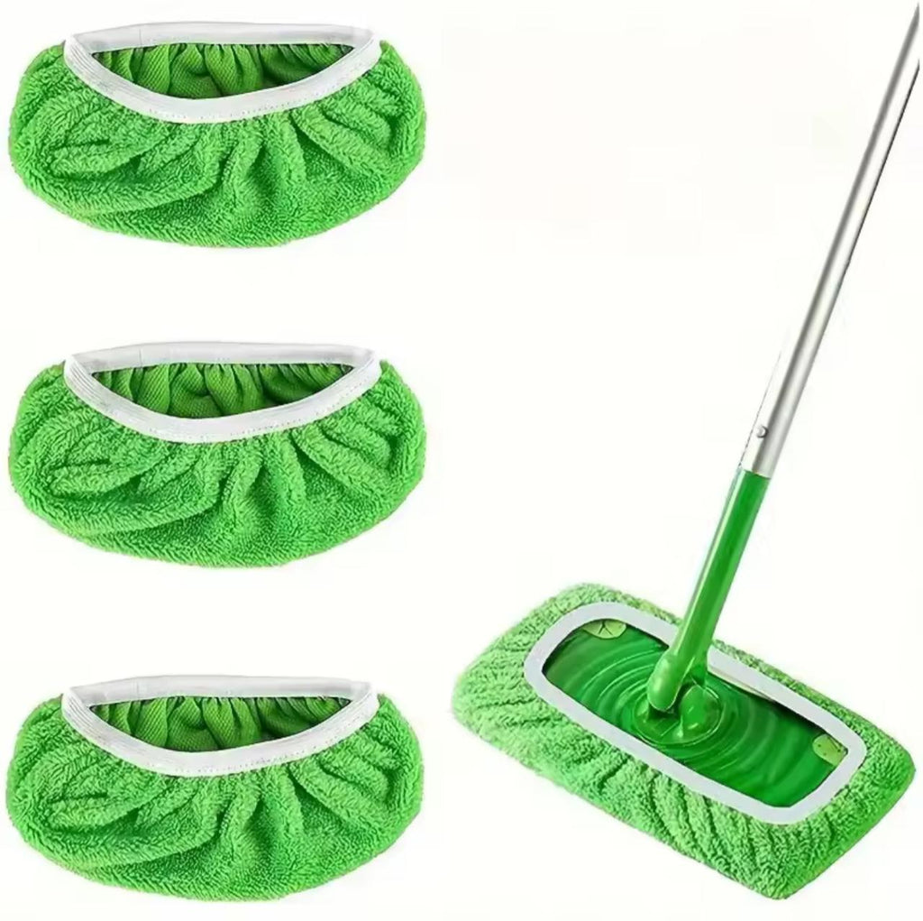 Reusable Microfiber Mop Pads – Swiffer Sweeper Compatible, Washable Floor Cleaning Pads, 3-Pack Green (10×4.5in)