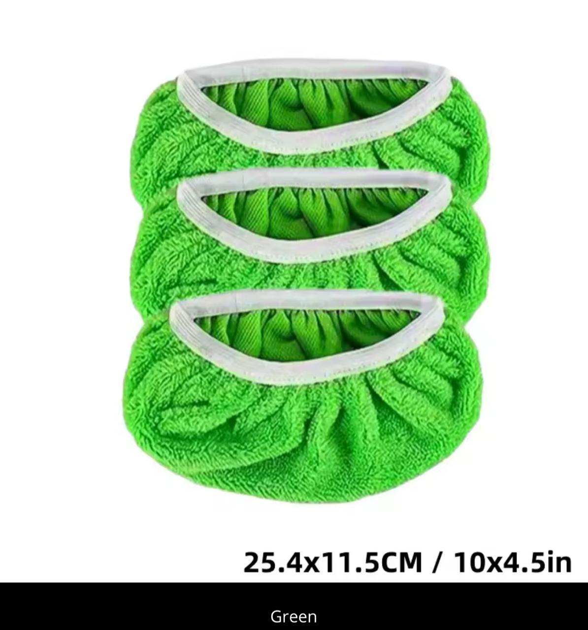 Reusable Microfiber Mop Pads – Swiffer Sweeper Compatible, Washable Floor Cleaning Pads, 3-Pack Green (10×4.5in)